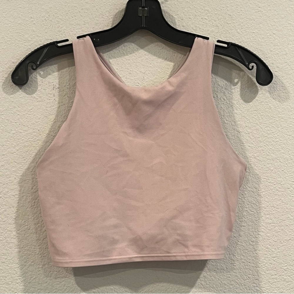 Athleta pale pink size small crop top built in bra